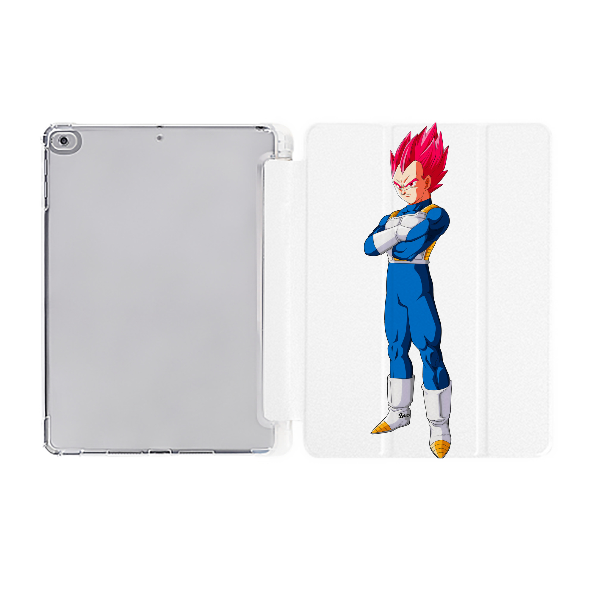 （画像用） ドラゴンボール ベジータ四世（Bejīta Yonsei）DRAGON BALL Vegeta IV IPad ケース ペン収納付き 三つ折りスタンド PUレザー×シリコン 対応機種9.5/10.5/10.9インチ